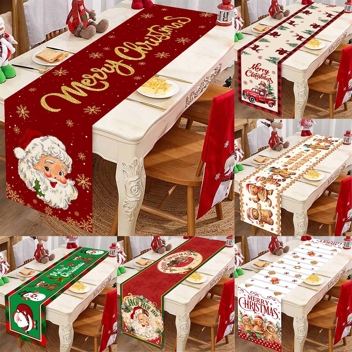 Christmas Table Runner - Noel Noel Baba Polyester Masa Koşucular