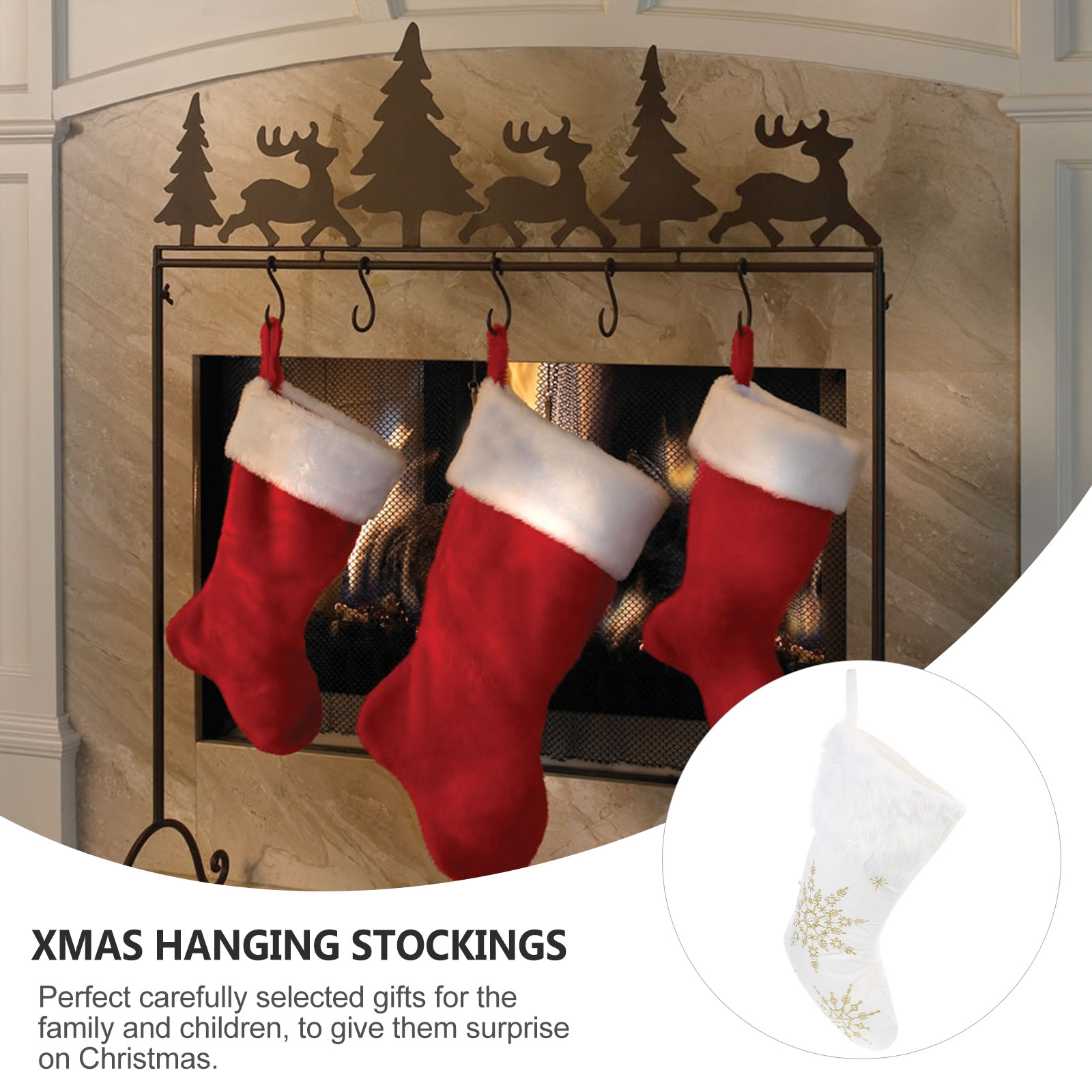 Christmas Stocking Hanging - 1 Adet Noel Çorabı Dekorasyonu Asılı
