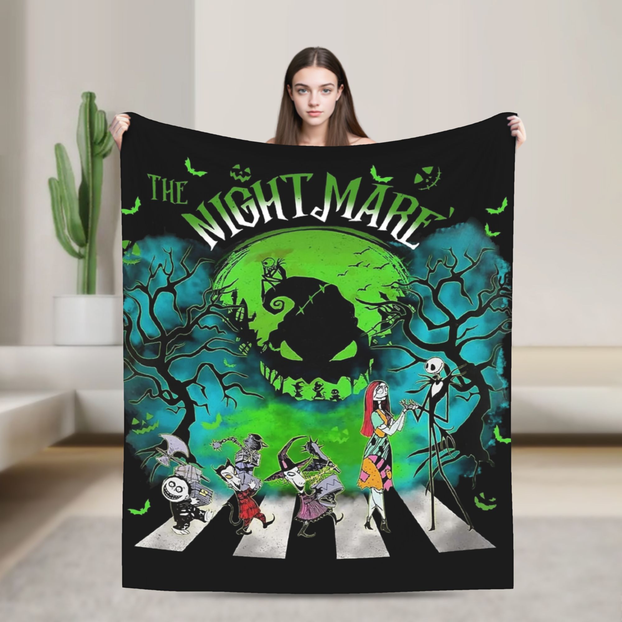 Christmas Throw Blanket - Oogie Boogie Man Noel Öncesi Kabus