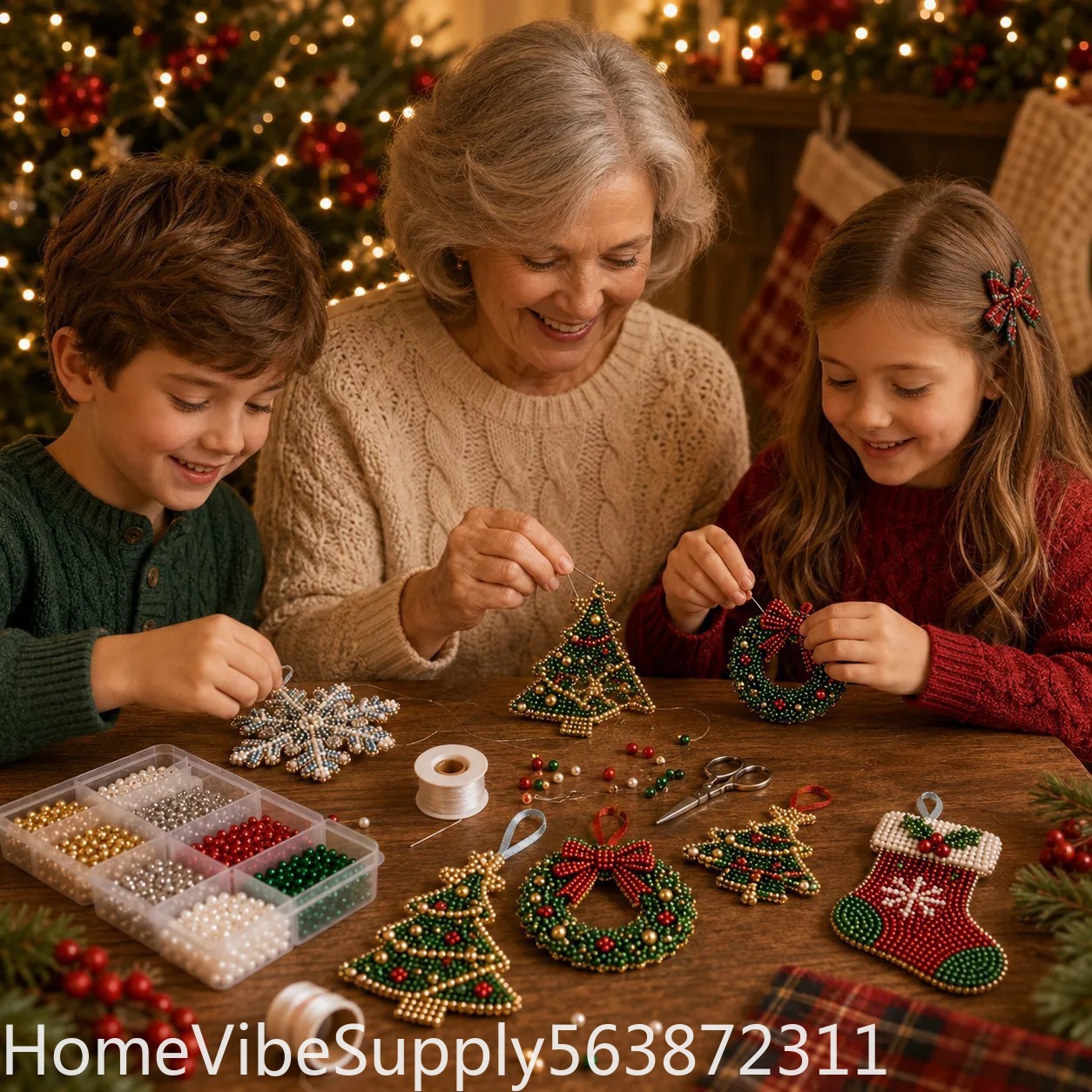 4 Parça 3D Boncuklu Noel Ağacı - Christmas Stocking Hanging incelemesi ve fiyatı